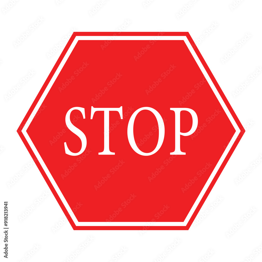 Red stop icon. Stop traffic sign symbol isolated on white background. Web site page and regulatory design. Road sign warning stop symbol. Vector illustration.
Red stop icon. Stop traffic sign symbol isolated on white background. Web site page and regulatory design. Road sign warning stop symbol. Vector illustration.