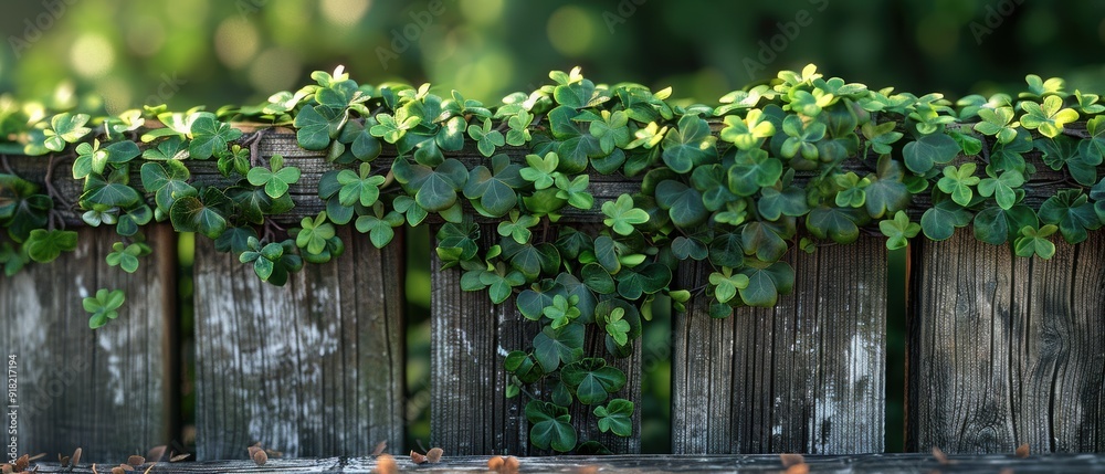 A photorealistic image of a lush green plant pushing through a weathered wooden fence. A photorealistic image of a lush green plant pushing through a weathered wooden fence.