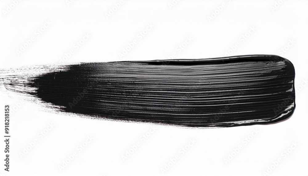 Yellow long stroke of paint isolated on white background. Generated image Yellow long stroke of paint isolated on white background. Generated image