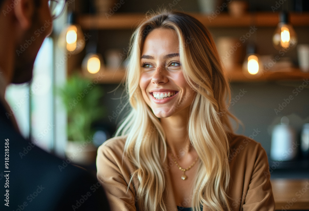 A photo of a person on a casual business meeting in a cosy cafe, shaking hands A photo of a person on a casual business meeting in a cosy cafe, shaking hands