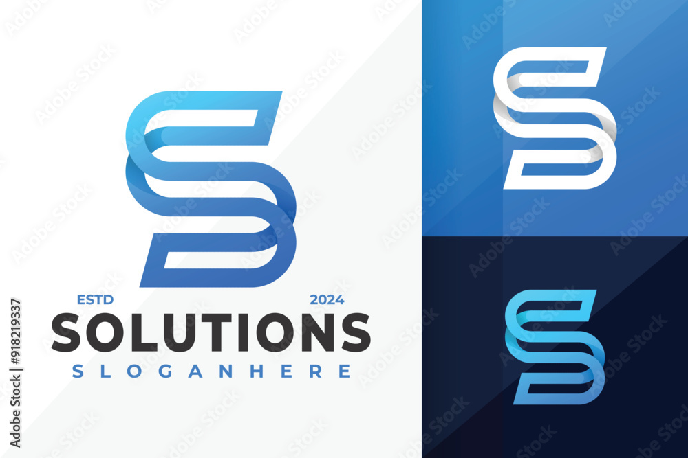 S Solutions Logo design vector symbol icon illustration S Solutions Logo design vector symbol icon illustration