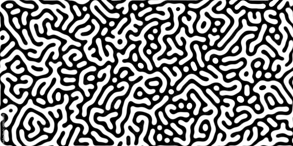 Abstract Turing organic wallpaper with background. Turing reaction diffusion monochrome seamless pattern with chaotic motion. Natural seamless line pattern. Linear design with biological shapes. Abstract Turing organic wallpaper with background. Turing reaction diffusion monochrome seamless pattern with chaotic motion. Natural seamless line pattern. Linear design with biological shapes.