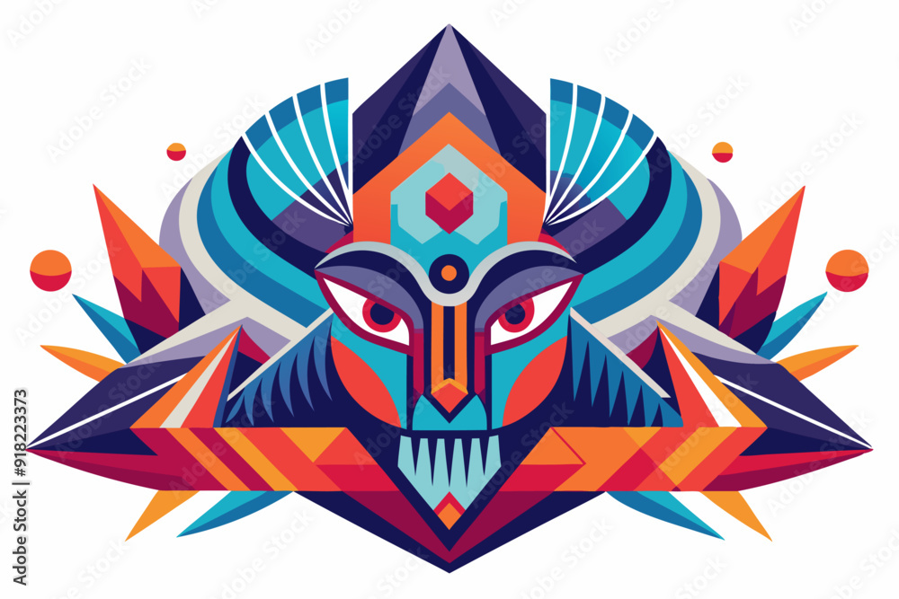 Abstract Geometric Pattern with a Central Eye Motif Abstract Geometric Pattern with a Central Eye Motif