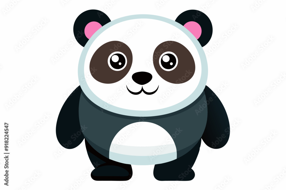 Fototapeta premium A Cartoon Illustration of a Smiling Panda Bear