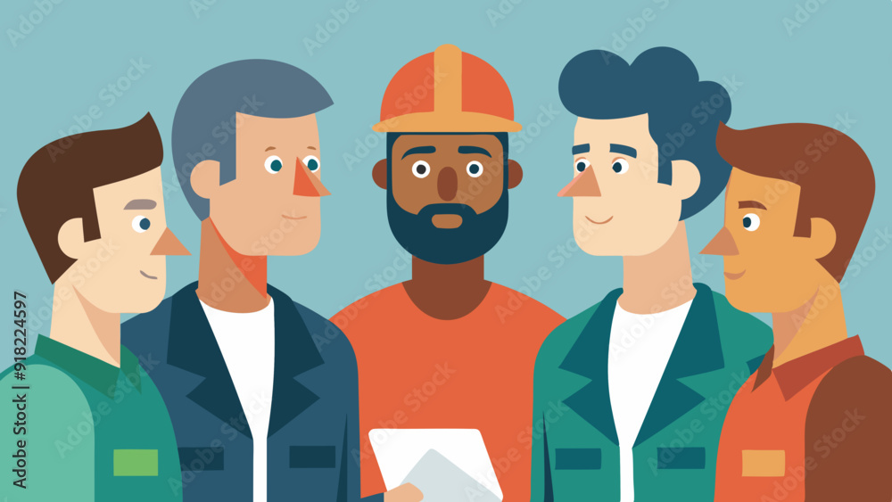 A group of union members having a meeting or discussion about labor rights and worker benefits. A group of union members having a meeting or discussion about labor rights and worker benefits.