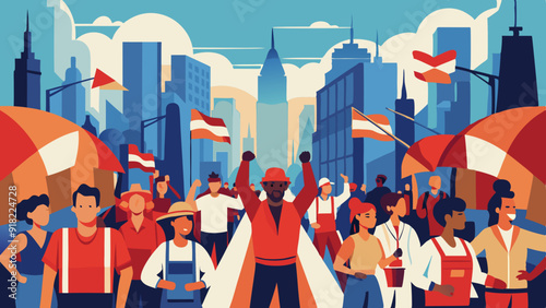 Labor Day Parade: A vibrant parade featuring floats, banners, and participants celebrating labor unions and workers’ achievements.