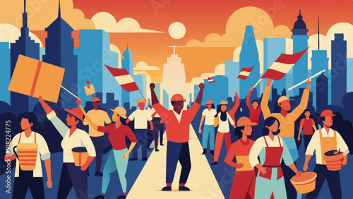 Labor Day Parade: A vibrant parade featuring floats, banners, and participants celebrating labor unions and workers’ achievements.