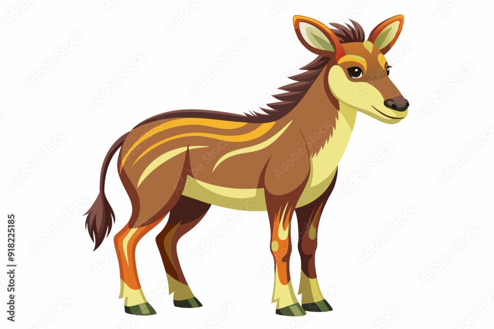 Cartoon illustration of a brown and yellow striped zebra Cartoon illustration of a brown and yellow striped zebra