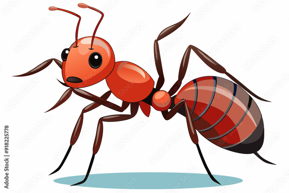 A Cartoon Red Ant Standing With Its Legs Spread Out A Cartoon Red Ant Standing With Its Legs Spread Out