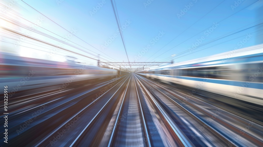 High-speed movements are approaching from the left and right. The tracks extend from both directions and meet in the middle. High-speed movements are approaching from the left and right. The tracks extend from both directions and meet in the middle.