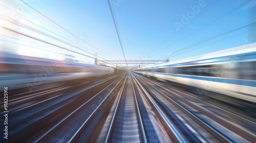 High-speed movements are approaching from the left and right. The tracks extend from both directions and meet in the middle.