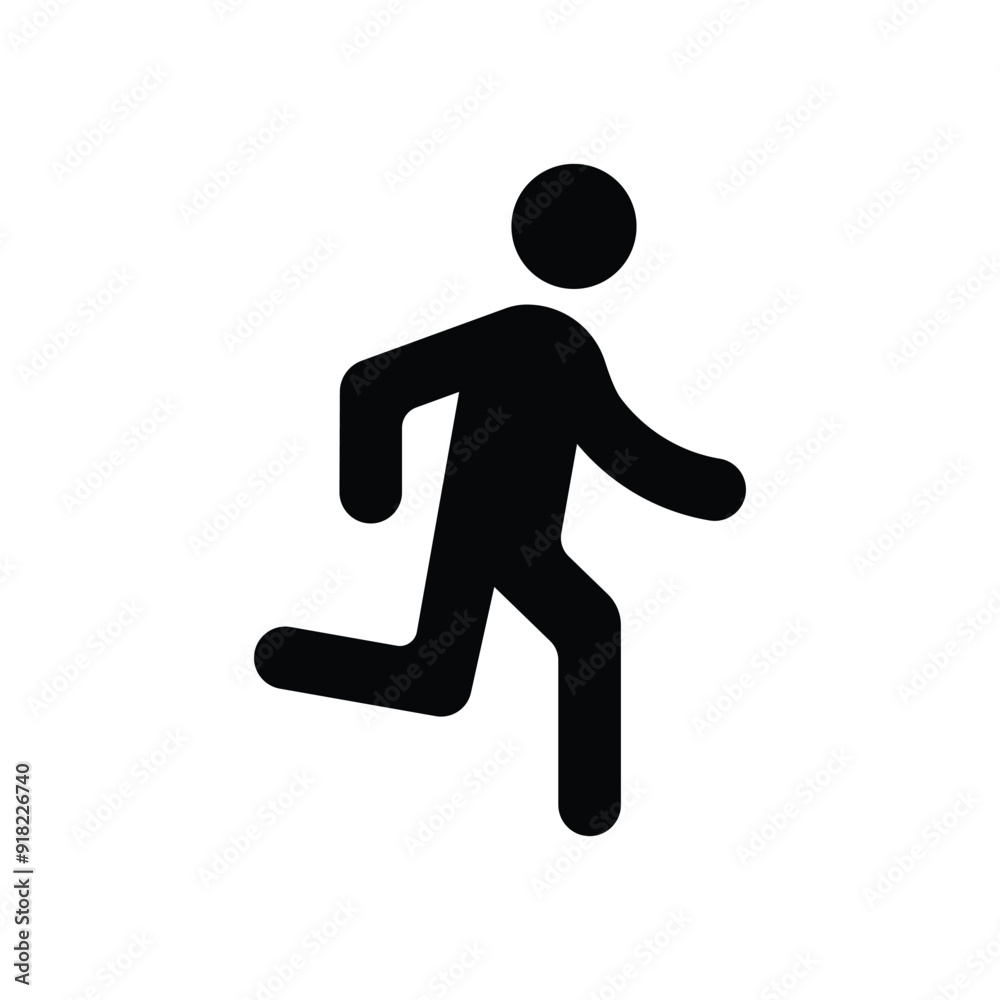 running stick man silhouette icon running stick man silhouette icon