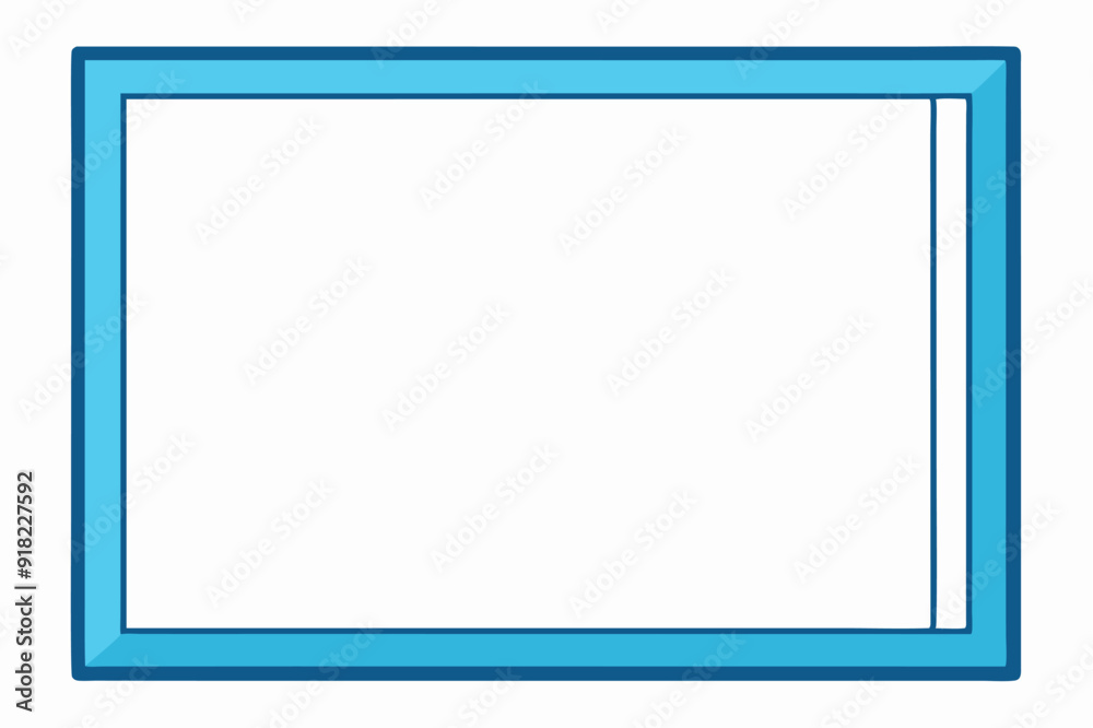 Blue Outline Rectangular Frame with White Center Blue Outline Rectangular Frame with White Center