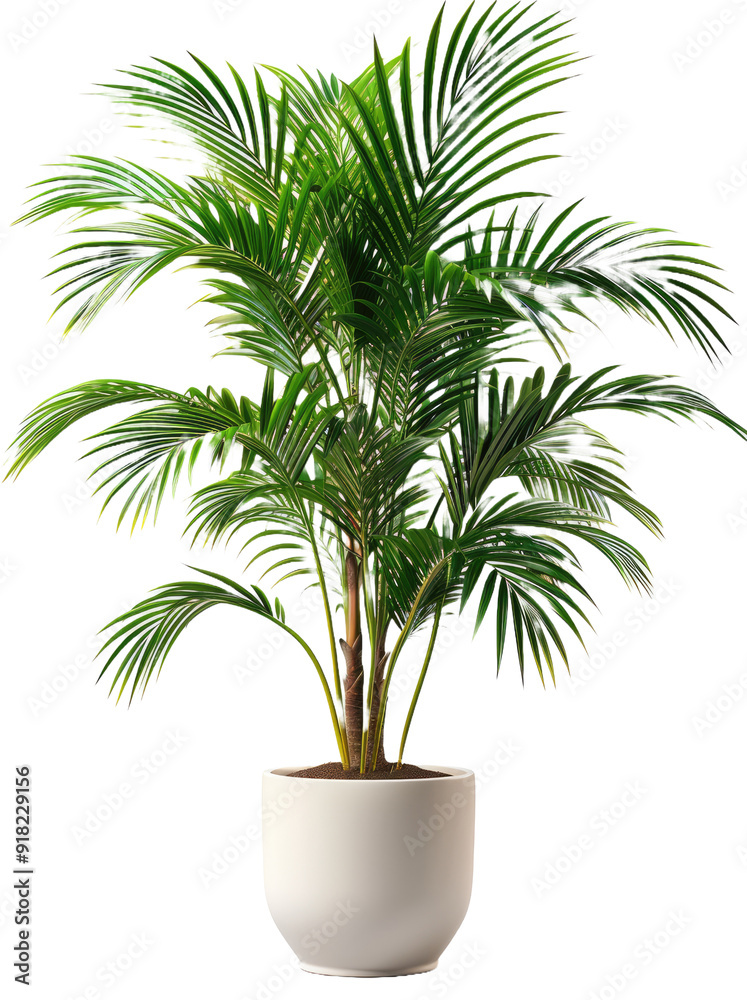 Potted palm isolated on a transparent background for web, banner, wallpaper Potted palm isolated on a transparent background for web, banner, wallpaper