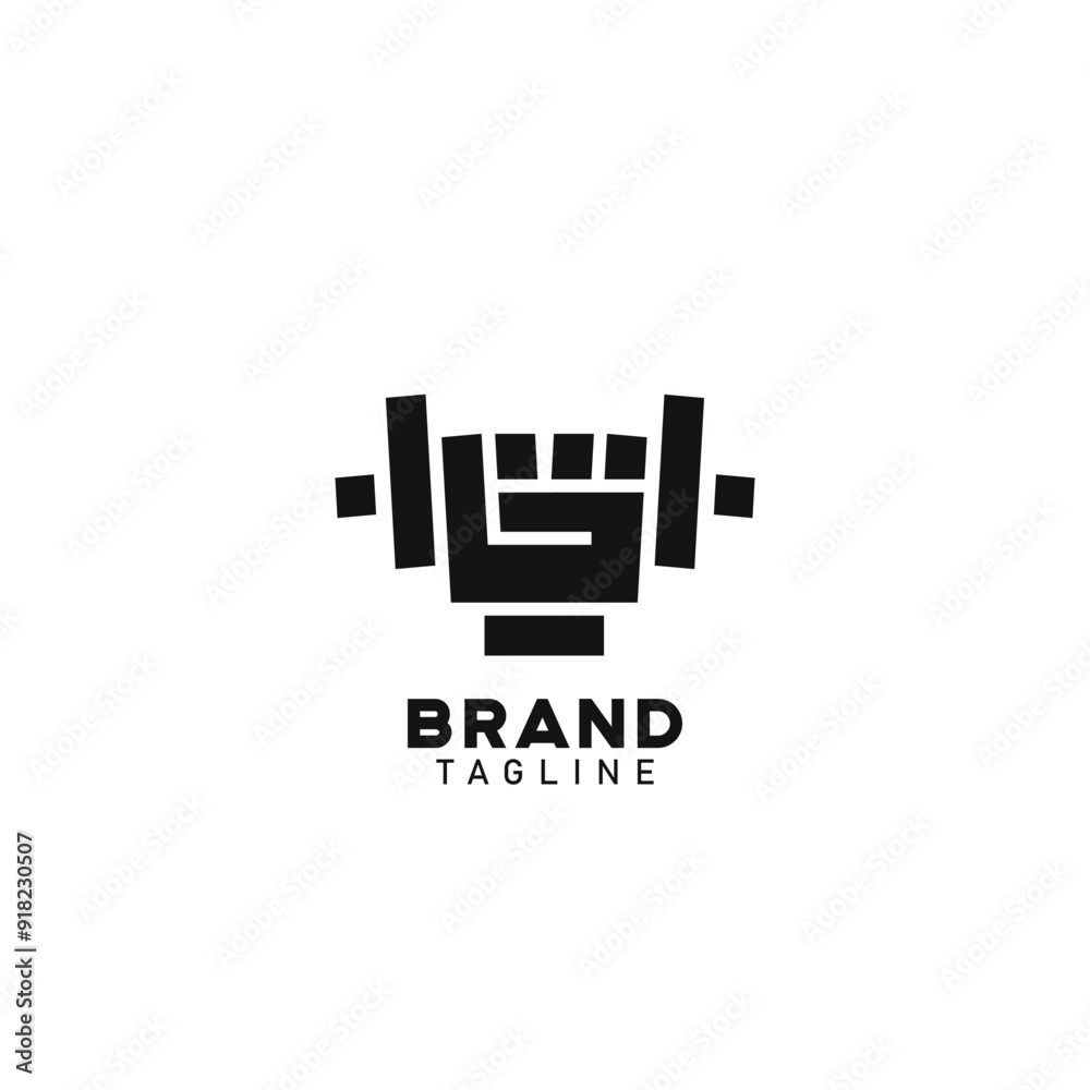 Hand fist holding lifting a barbell or dumbbell Logo Symbol Design Flat Style Vector Hand fist holding lifting a barbell or dumbbell Logo Symbol Design Flat Style Vector