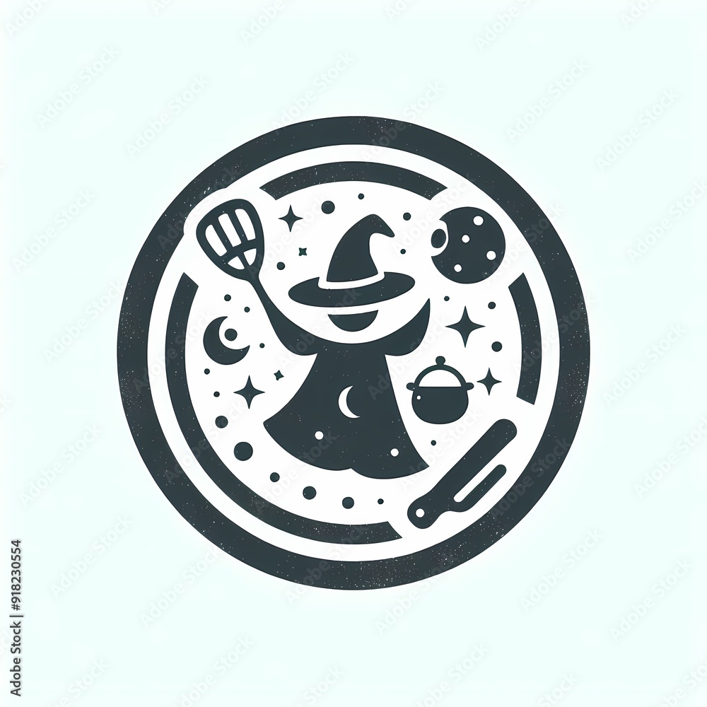 Obraz premium Circular logo with cooking attributes