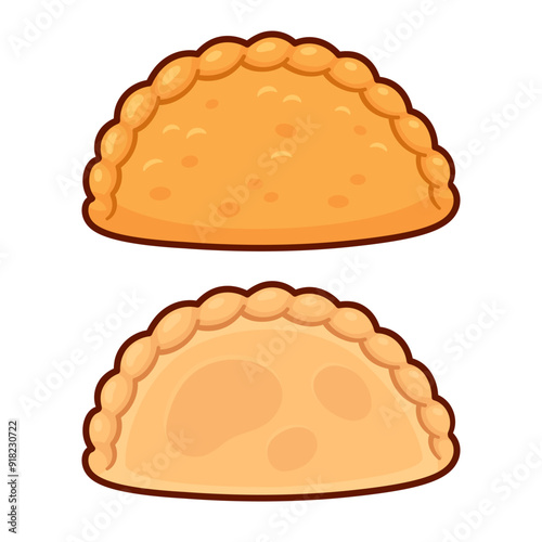 Fried and oven baked empanadas drawing