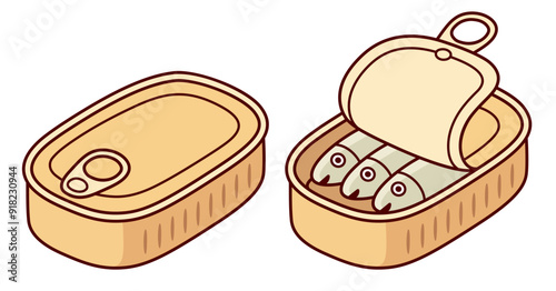 Cartoon sardine tin drawing