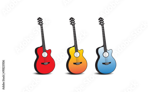 Guitar icons vector illustration.