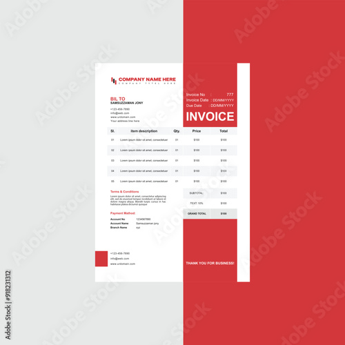 Minimal Invoice Layout. Creative Invoice Template 