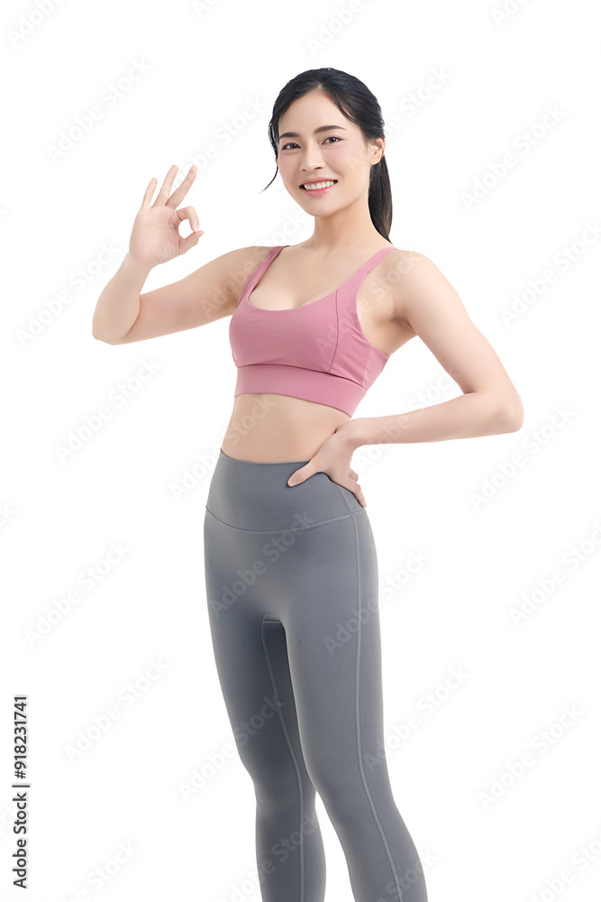 Beautiful young asian sport woman with sportswear ready for exercise on white background, Advertising sportswear and yoga wear, Healthy lifestyle, sport. Beautiful young asian sport woman with sportswear ready for exercise on white background, Advertising sportswear and yoga wear, Healthy lifestyle, sport.