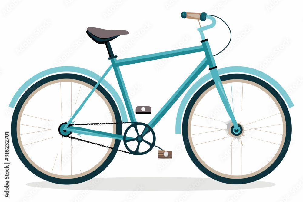 Obraz premium Blue Bicycle with Brown Handlebars and Seat