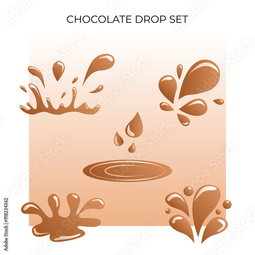 chocolate splash vector gradient sytle collection.eps