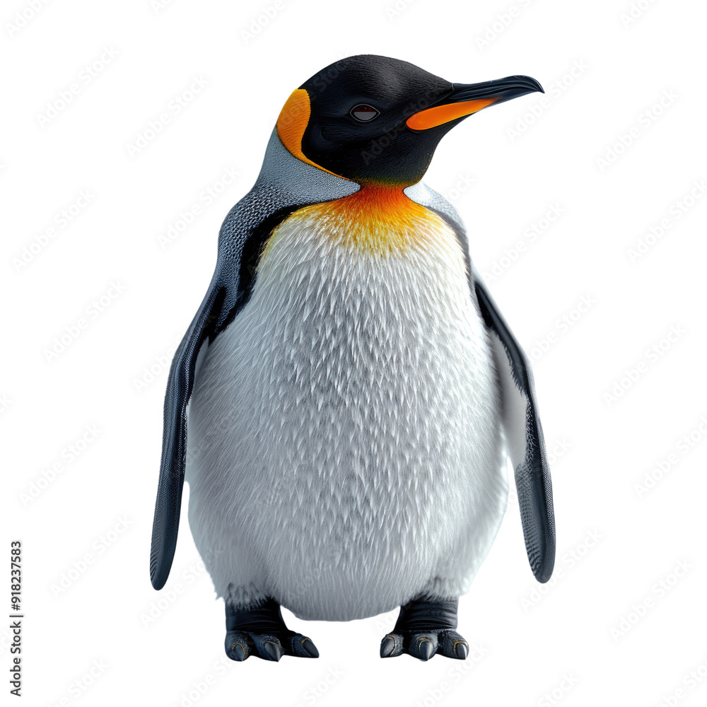 Obraz premium Cute penguin isolated on a transparent background for web, banner, wallpaper