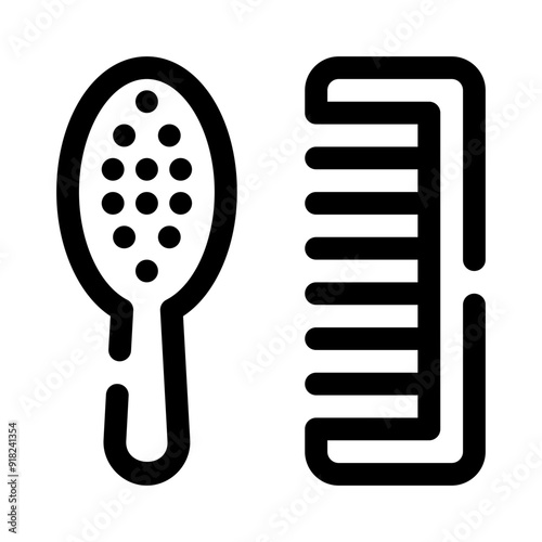 hairbrush line icon