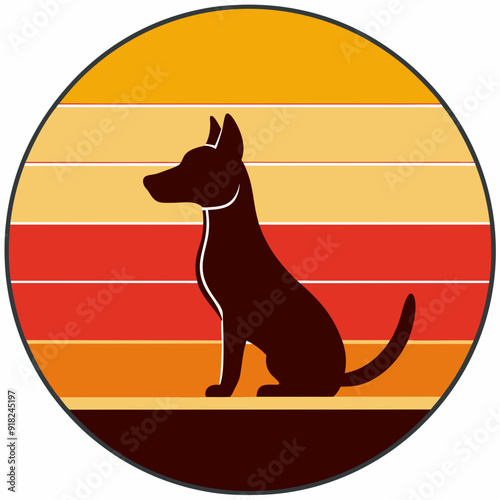 A dog sitting art vector illustration