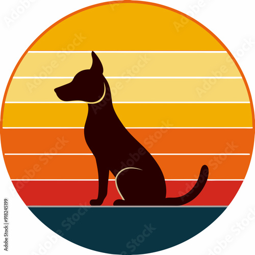 A dog sitting art vector illustration