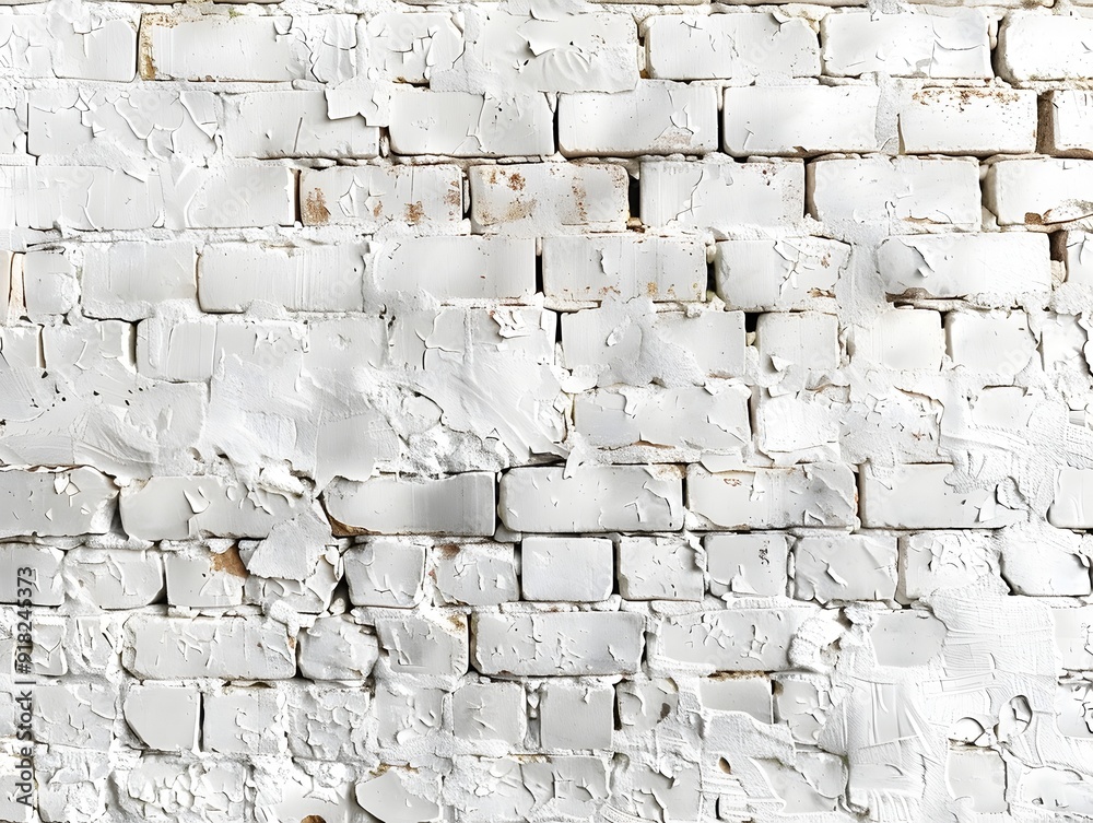 Fototapeta premium Textured White Brick Wall Backdrop for Stylish Product Presentations and Mockups