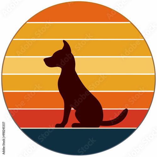 A dog sitting art vector illustration