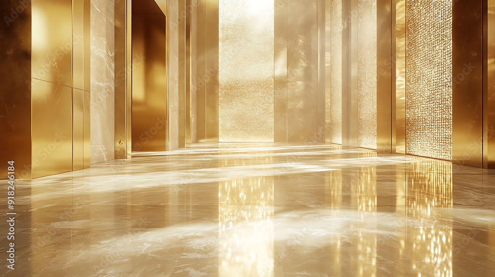 High-End Interior with Marble Flooring, Gold-Plated Walls, and Diamond Accents High-End Interior with Marble Flooring, Gold-Plated Walls, and Diamond Accents