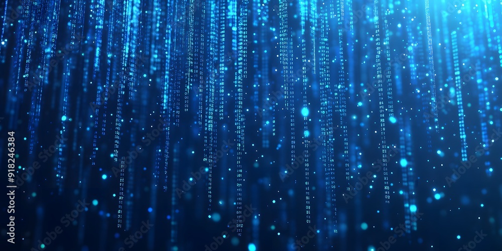 Blue binary code background with data flowing Blue binary code background with data flowing