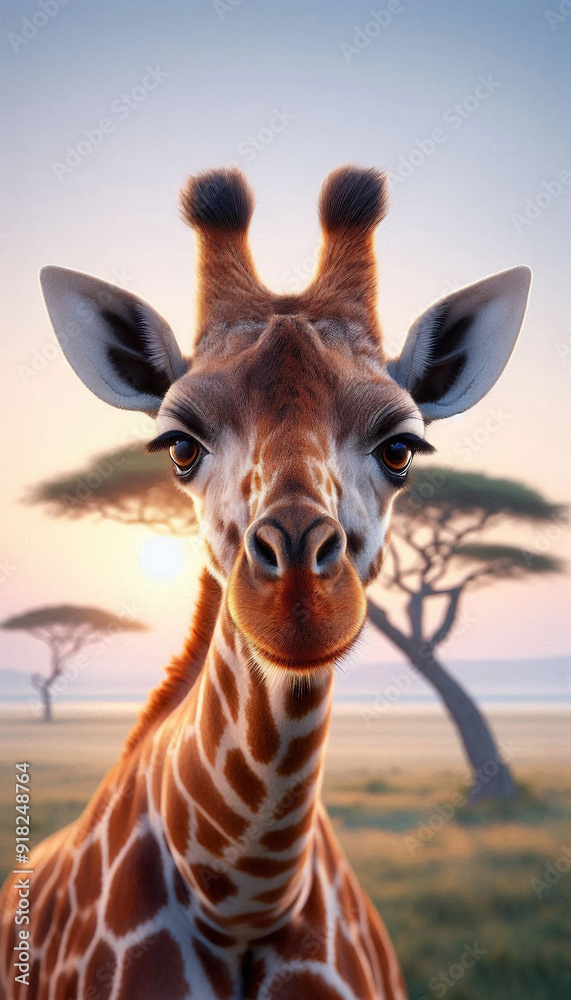 Naklejka premium giraffe in the wild