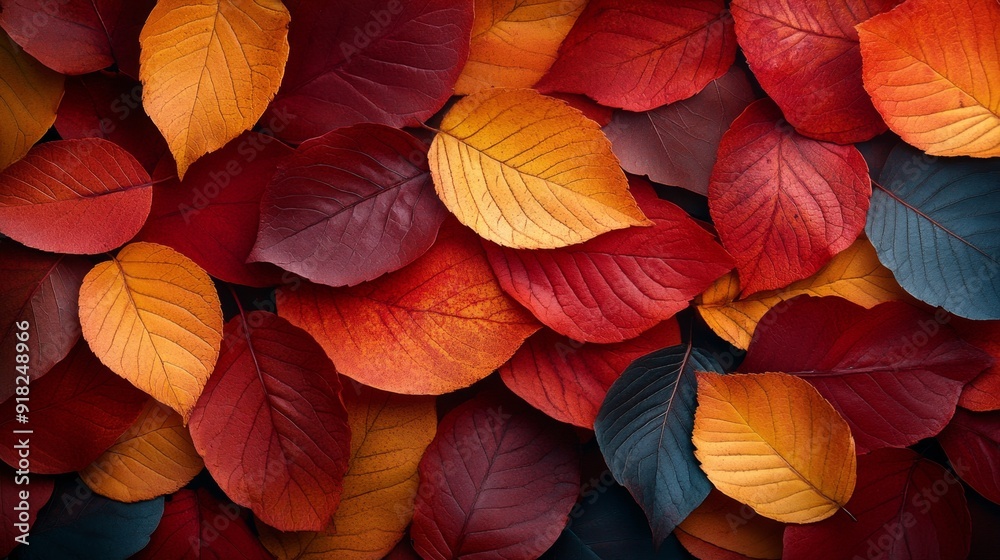 Fototapeta premium Vibrant Autumn Leaves Close Up.