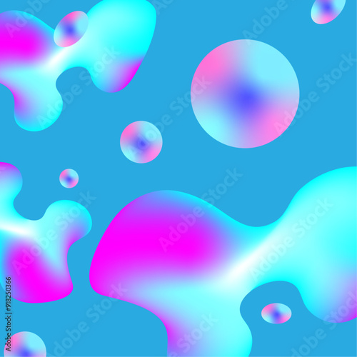 abstract liquid color fluid geometric gradient poster.