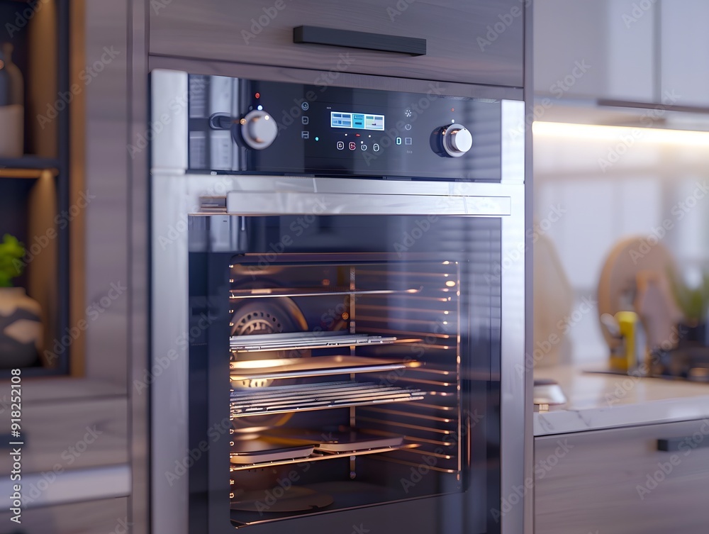 Modern Oven with Interior Lighting and Racks Modern Oven with Interior Lighting and Racks