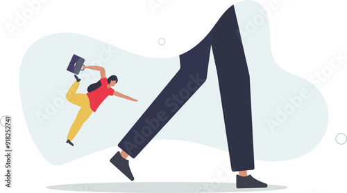 Big business leader, competitive advantage to lead and increase market share from business rivalry concept.flat design with people.