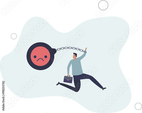 Stressed burden, anxiety or negative thinking, anger or emotional causing problem, mental health or depression, overworked or overwhelmed concept.flat design with people.