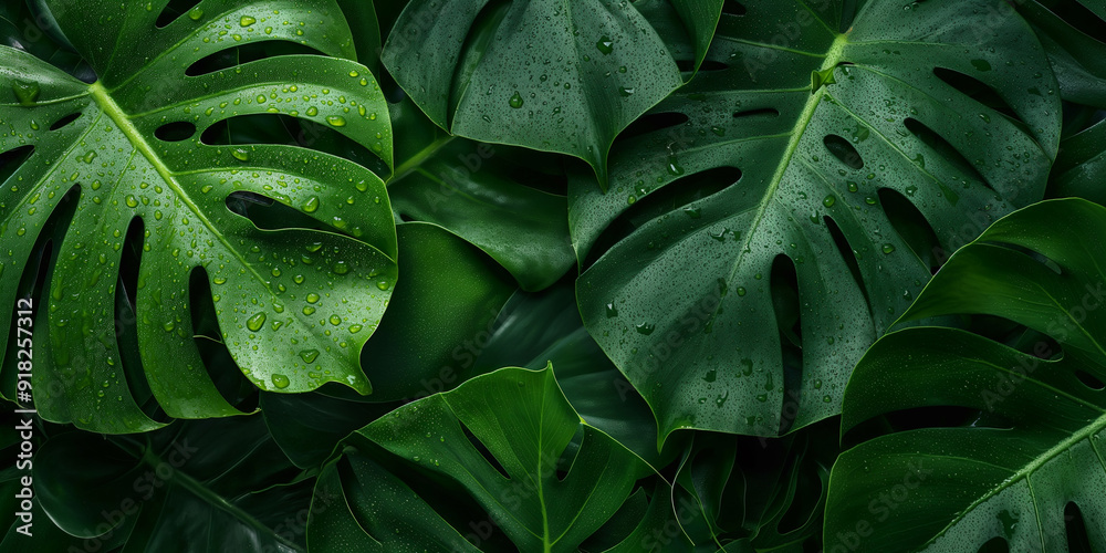 Closeup nature view of green leaf, tropical leaves background top view.
Closeup nature view of green leaf, tropical leaves background top view.