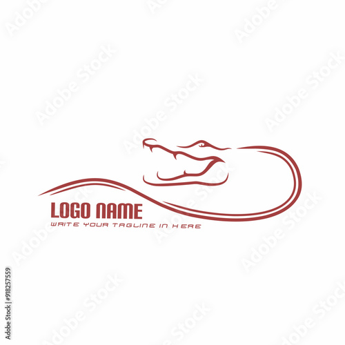 Vector crocodile logo design template for business. Company crocodile icon.