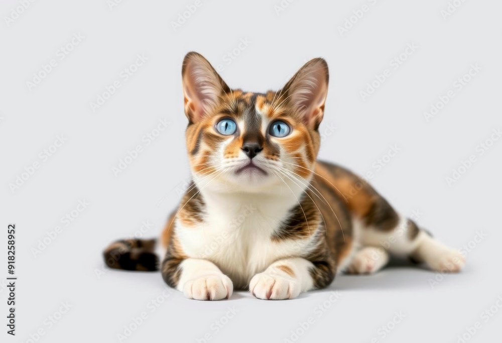 a cat with a blue eye and a white background a cat with a blue eye and a white background