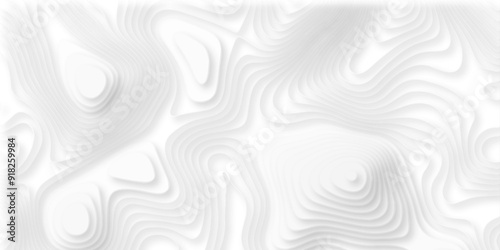 Abstract geometric layered curve line white background. 3d render, paper cut vector art background banner texture. multi layer cutout geometric patterns with smooth wavy layer. white background.