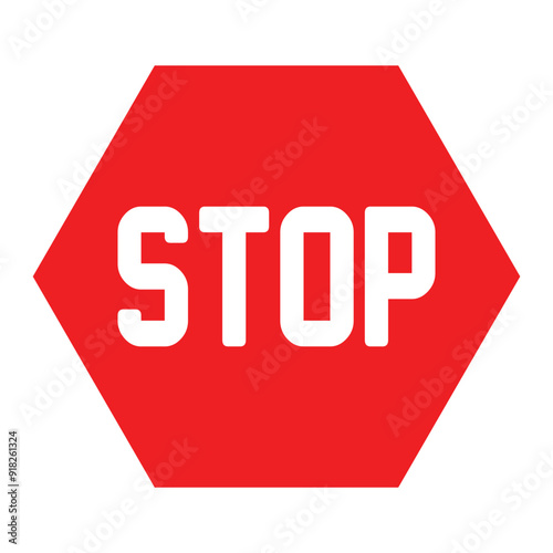 Stop icon. Traffic regulatory warning stop symbol. Red stop road sign symbol isolated on white background. Standard traffic sign stop. Vector Illustration.