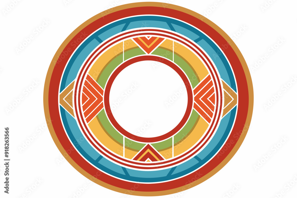 Circular Pattern with Geometric Shapes and White Center Circular Pattern with Geometric Shapes and White Center