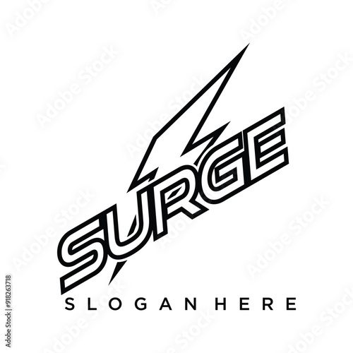 high voltage or surge logo vector