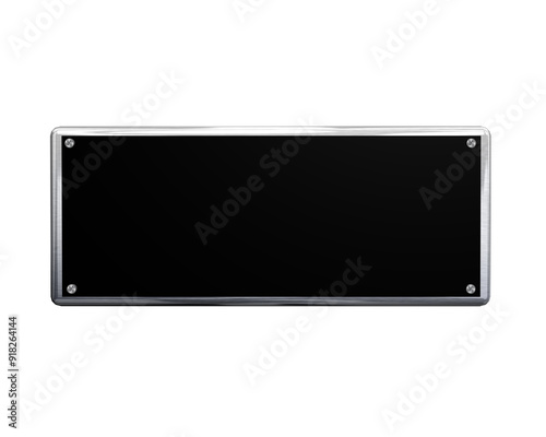Silver Frame and Black Base name plate