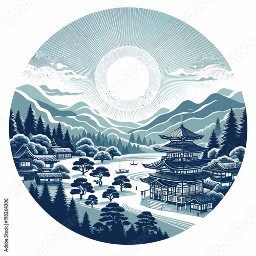 vector of sunrise design 